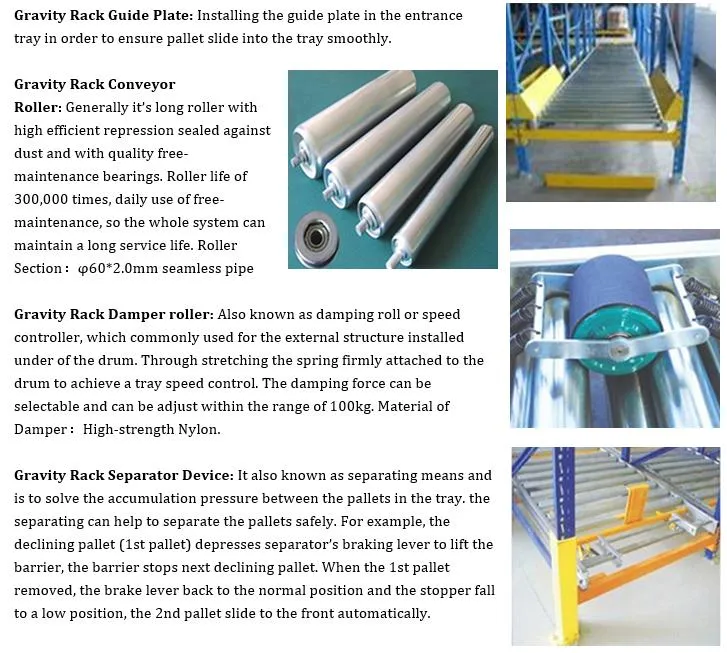 Gravity Rack Steel Roller Type Track First in First out Heavy Gravity Racky System