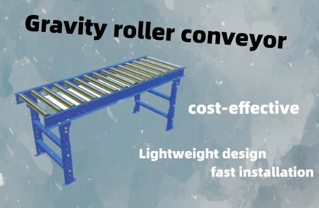 Gravity Roller Conveyor with Adjustable Feet Carbon Steel Stainless Steel Heavy Duty Gravity Roller Conveyor