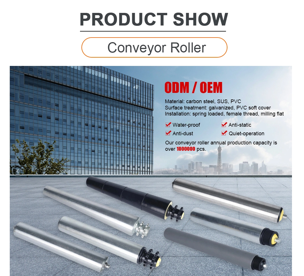 Huzhou Gravity Steel/Aluminum Conveyor Roller for Food, Medicial, Logistics, Conveyor System, etc.